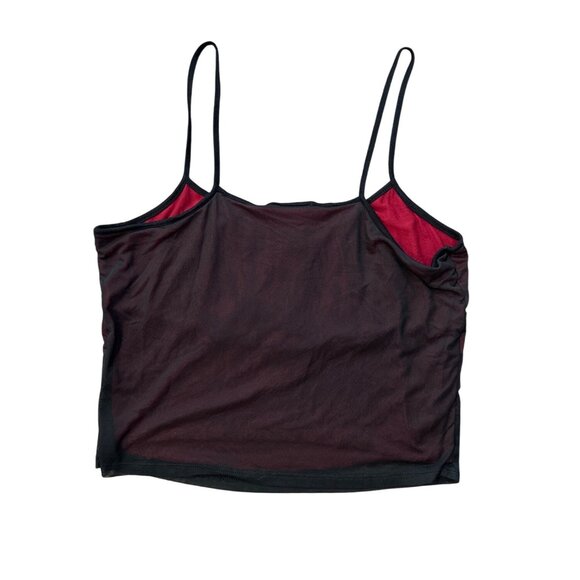 Women Size XL Black Red Cami Tank Top Spaghetti Strap Lingerie Sleepwear Casual - Picture 3 of 8